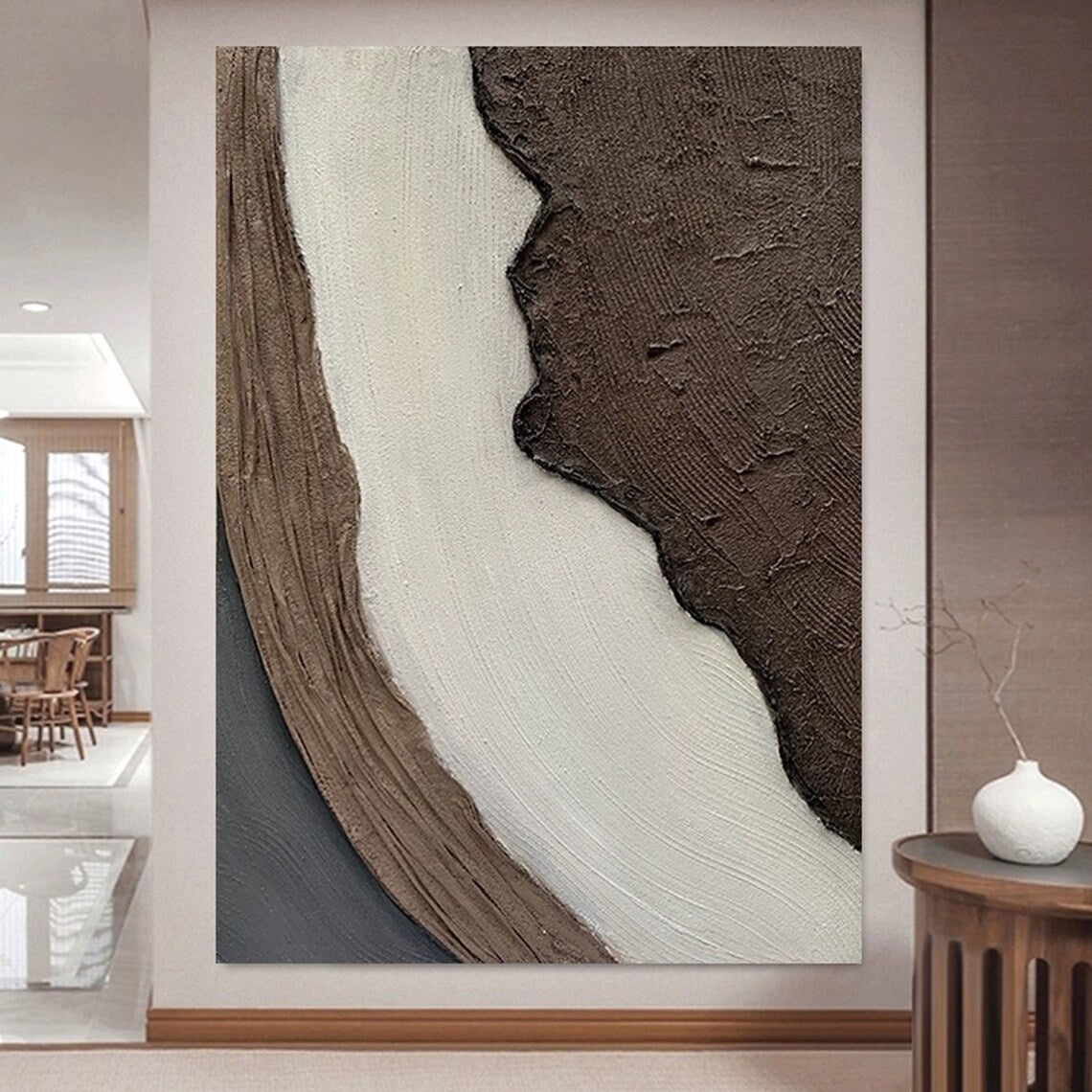 Earthen Swirl wabi sabi textured wall art abstract painting