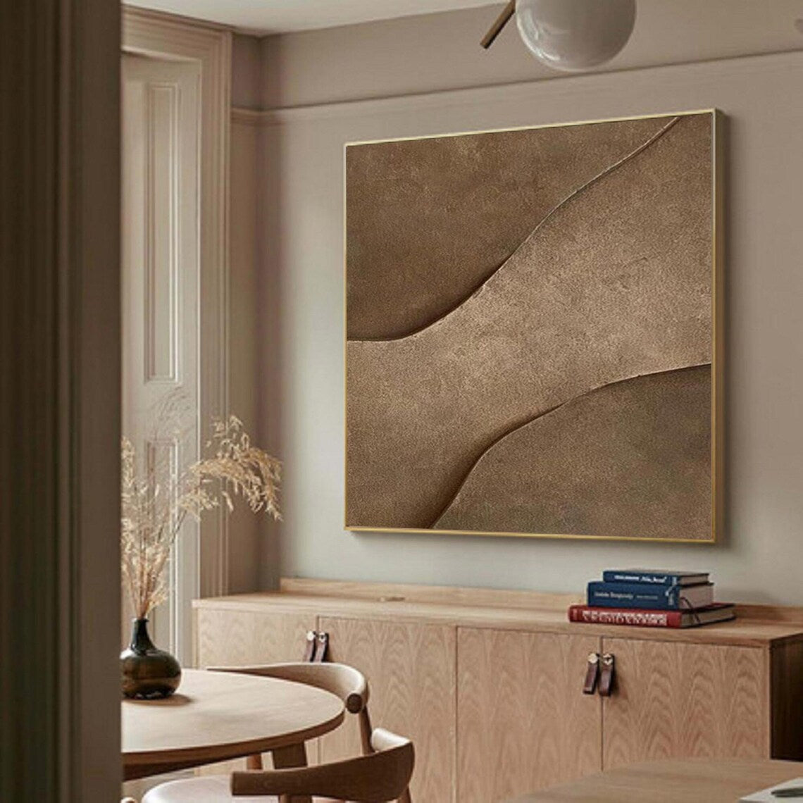 Earthen Waves – Neutral Toned Abstract Canvas Art