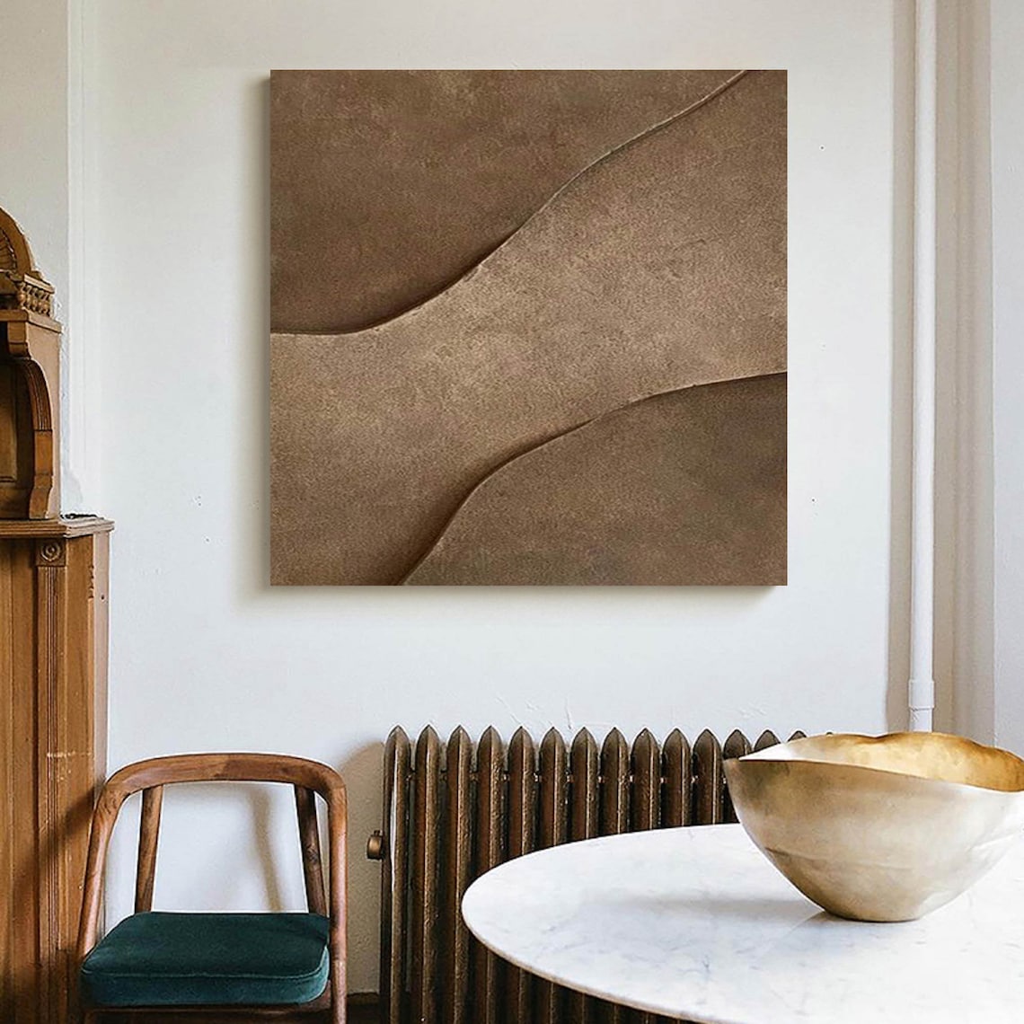 Earthen Waves – Neutral Toned Abstract Canvas Art
