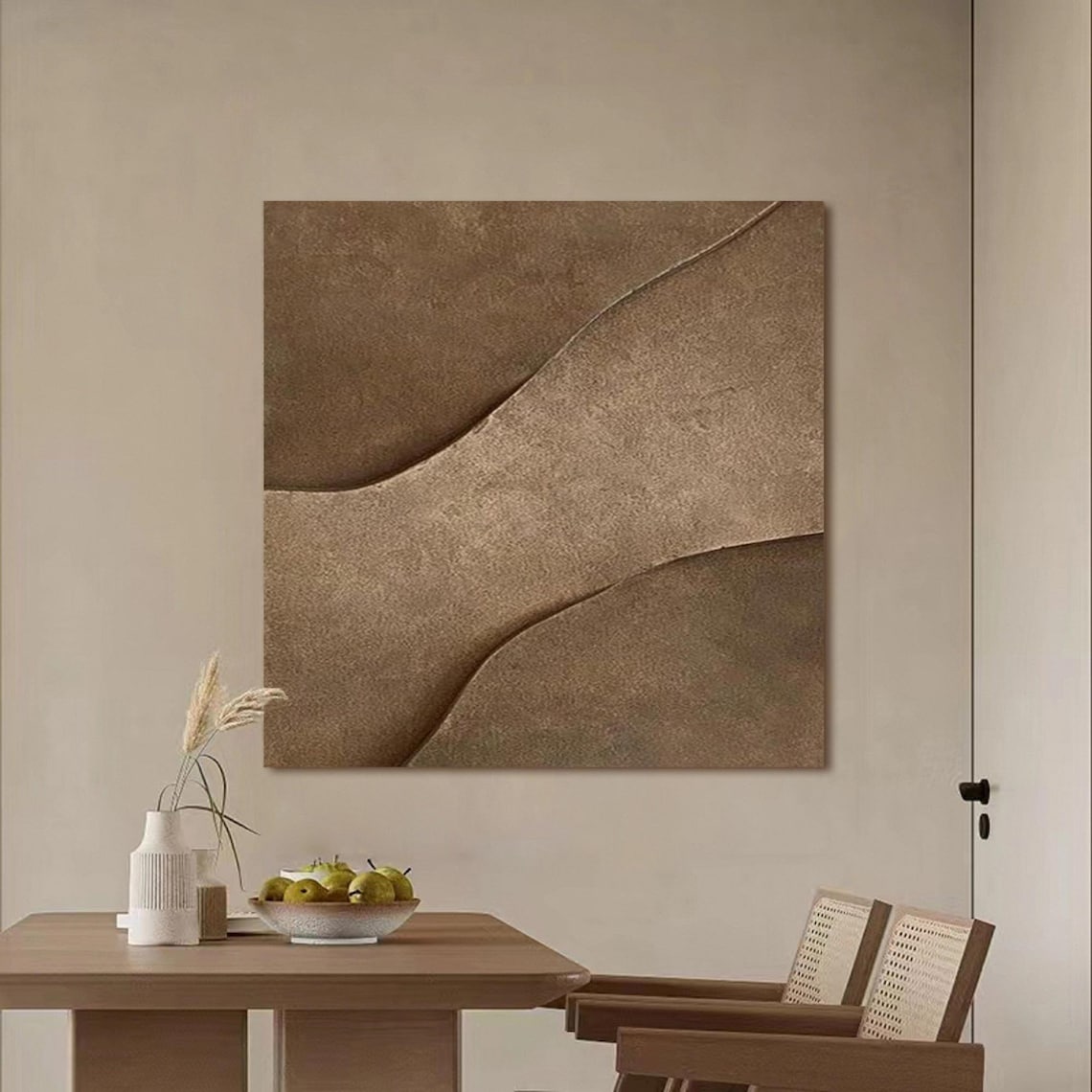 Earthen Waves – Neutral Toned Abstract Canvas Art