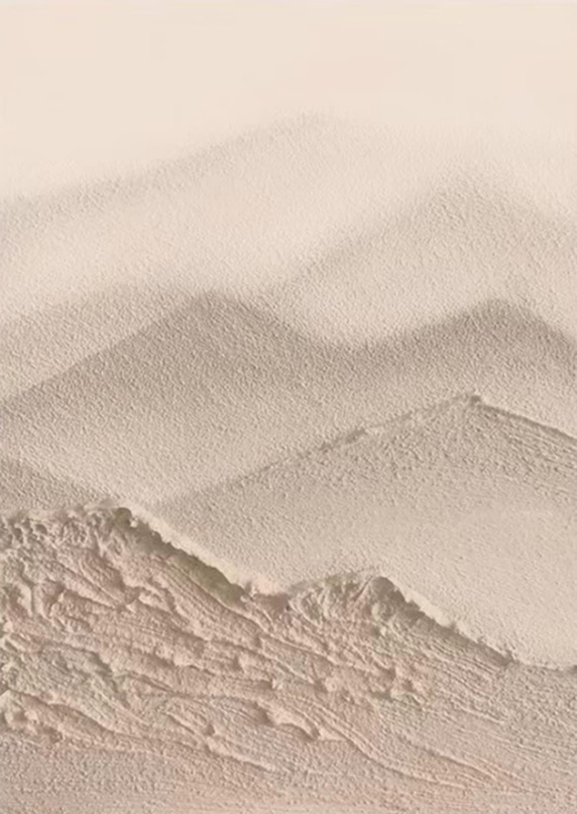 3D textured abstract landscape art diptych with beige and white desert-inspired tones.