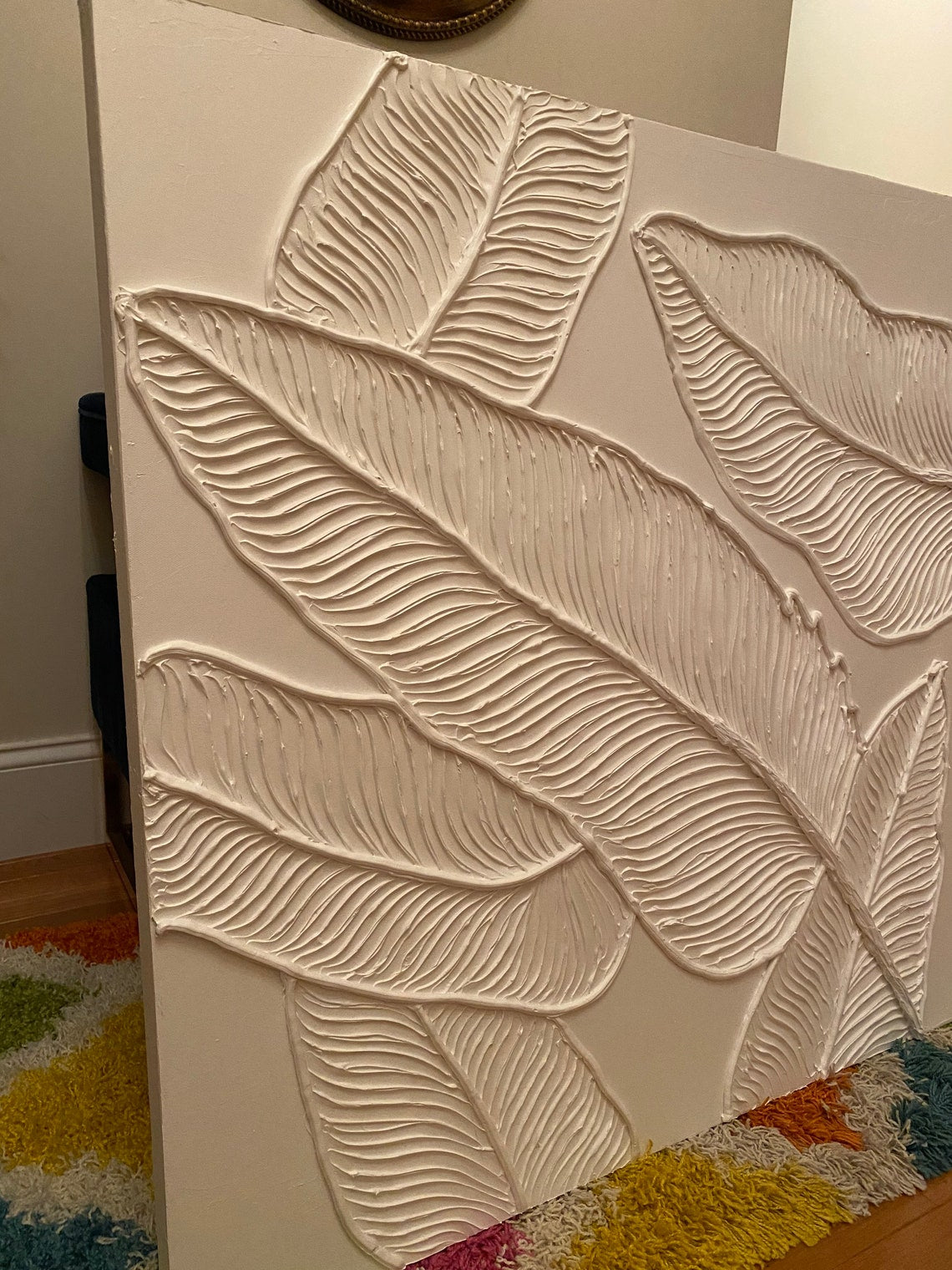 Ivory Botanical Bas-Relief