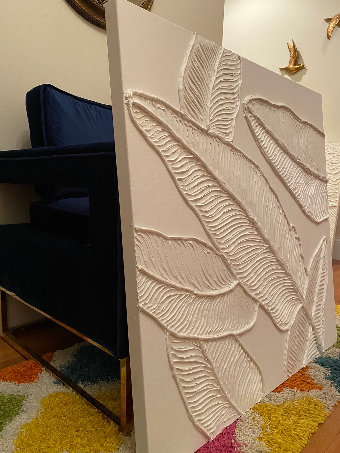 Ivory Botanical Bas-Relief