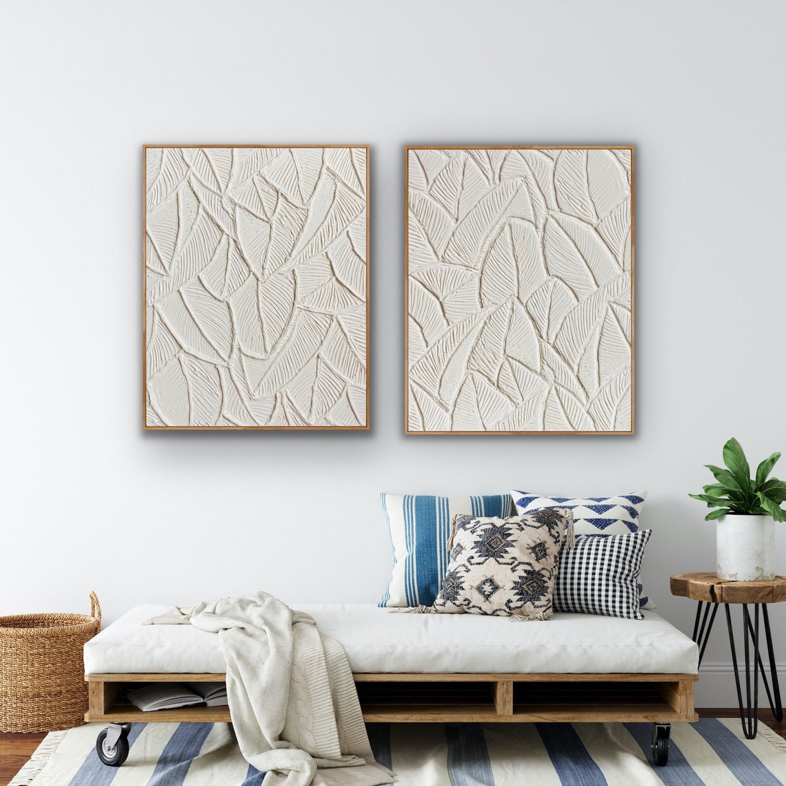 Botanical Bas-Relief Duo