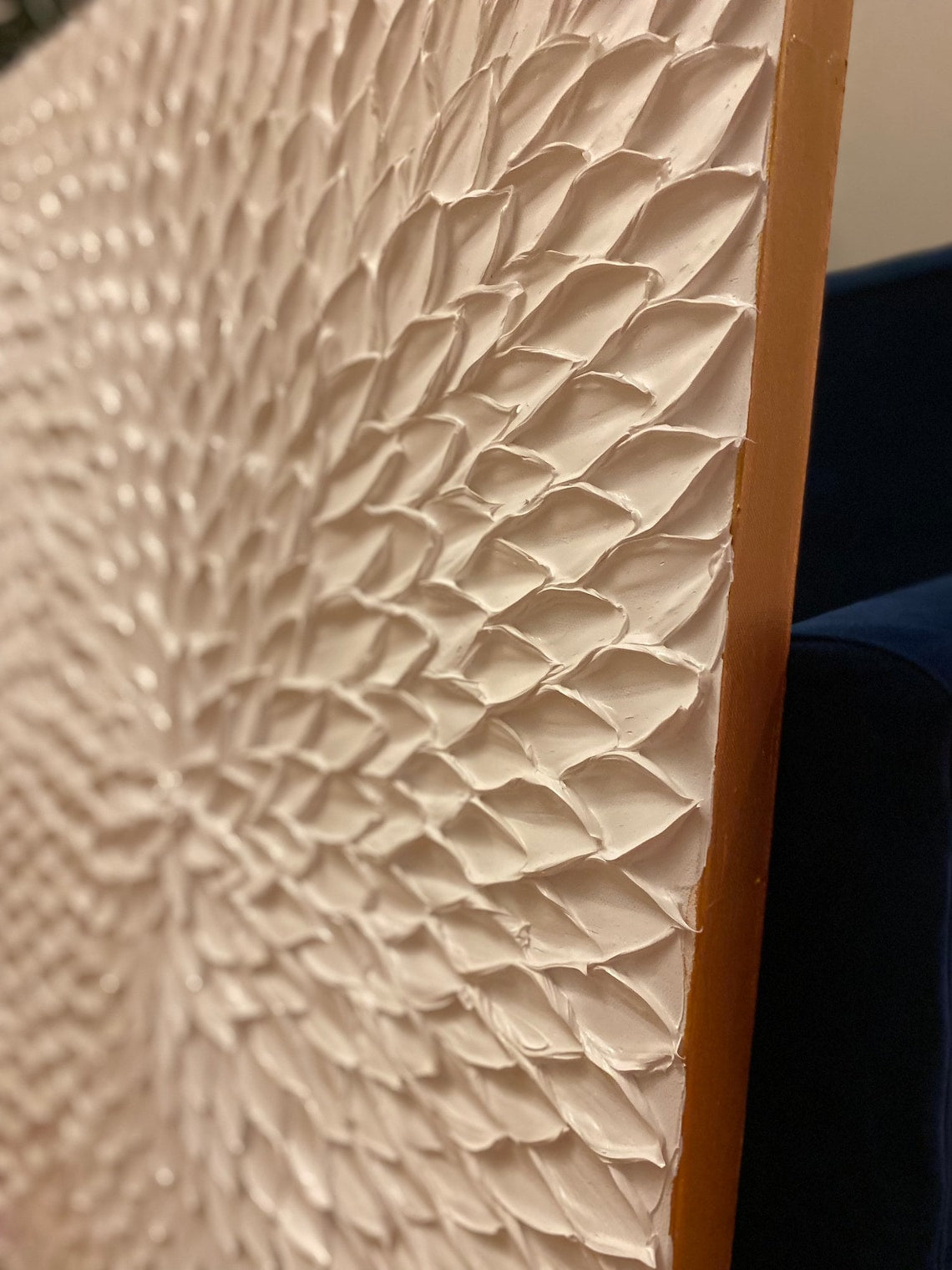 Ethereal Feather Bloom – abstract floral wall art with textured ivory petals