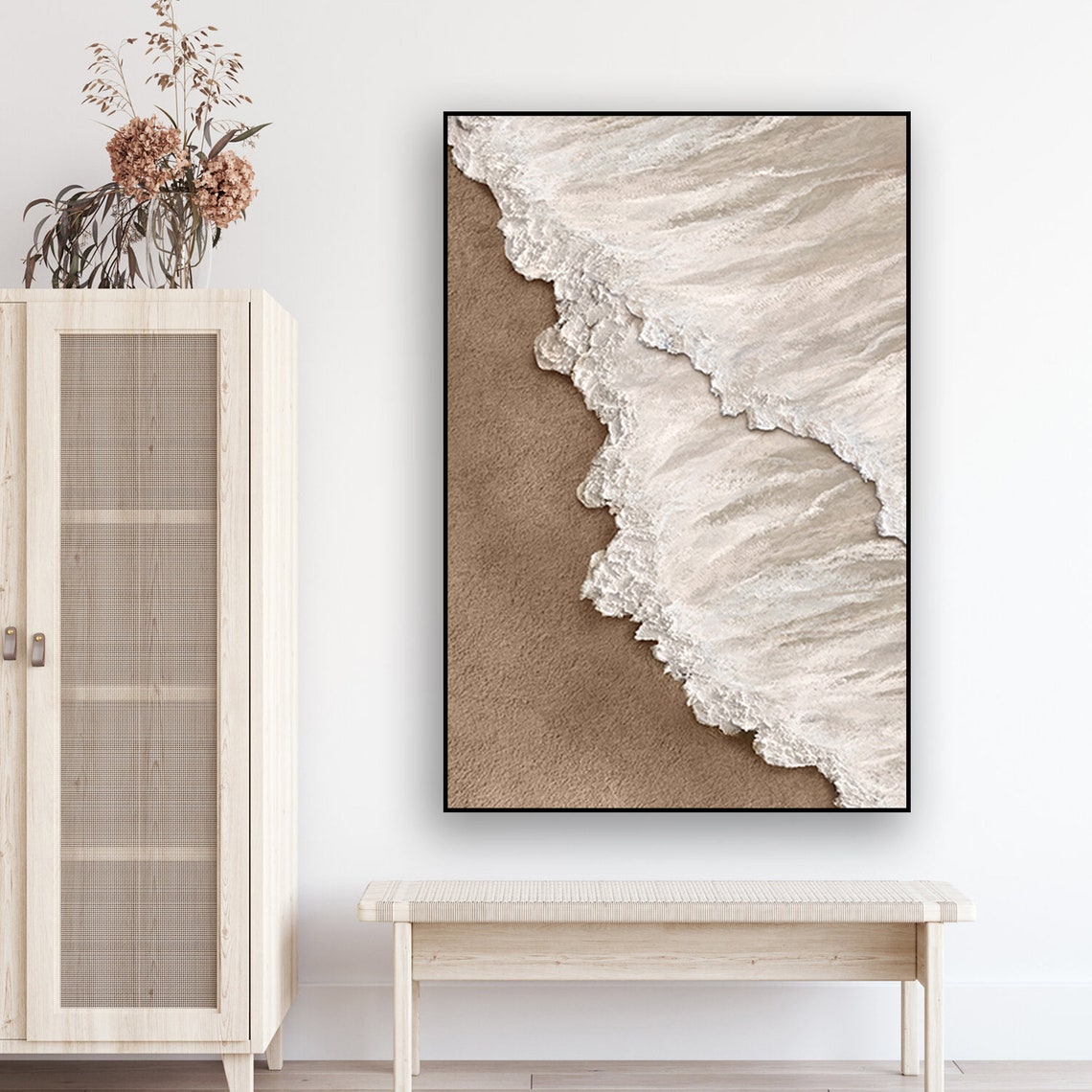 Serenity Shoreline - Abstract Painting of Beach Waves