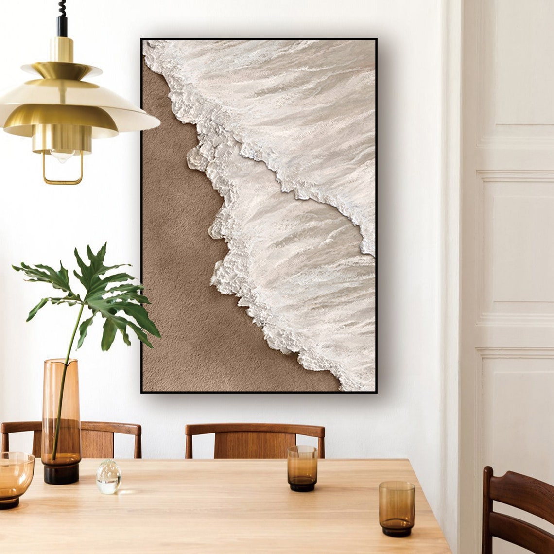 Serenity Shoreline - Abstract Painting of Beach Waves