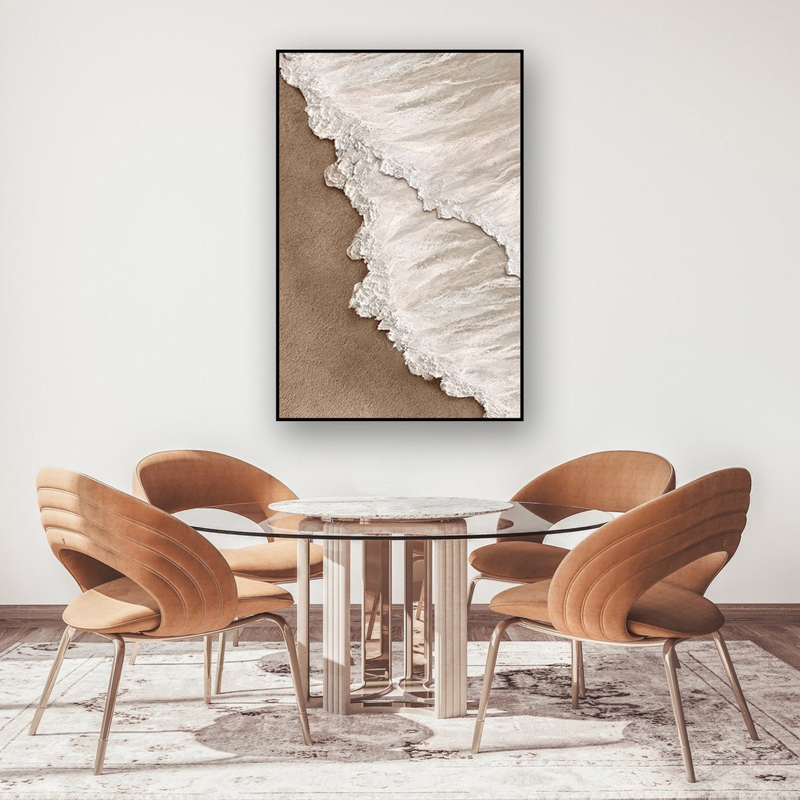 Serenity Shoreline - Abstract Painting of Beach Waves