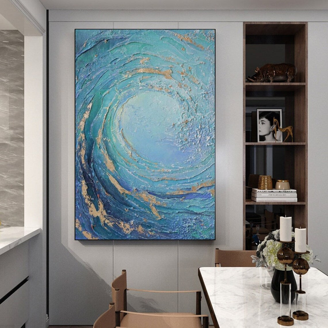 Azure Swirl Elegance