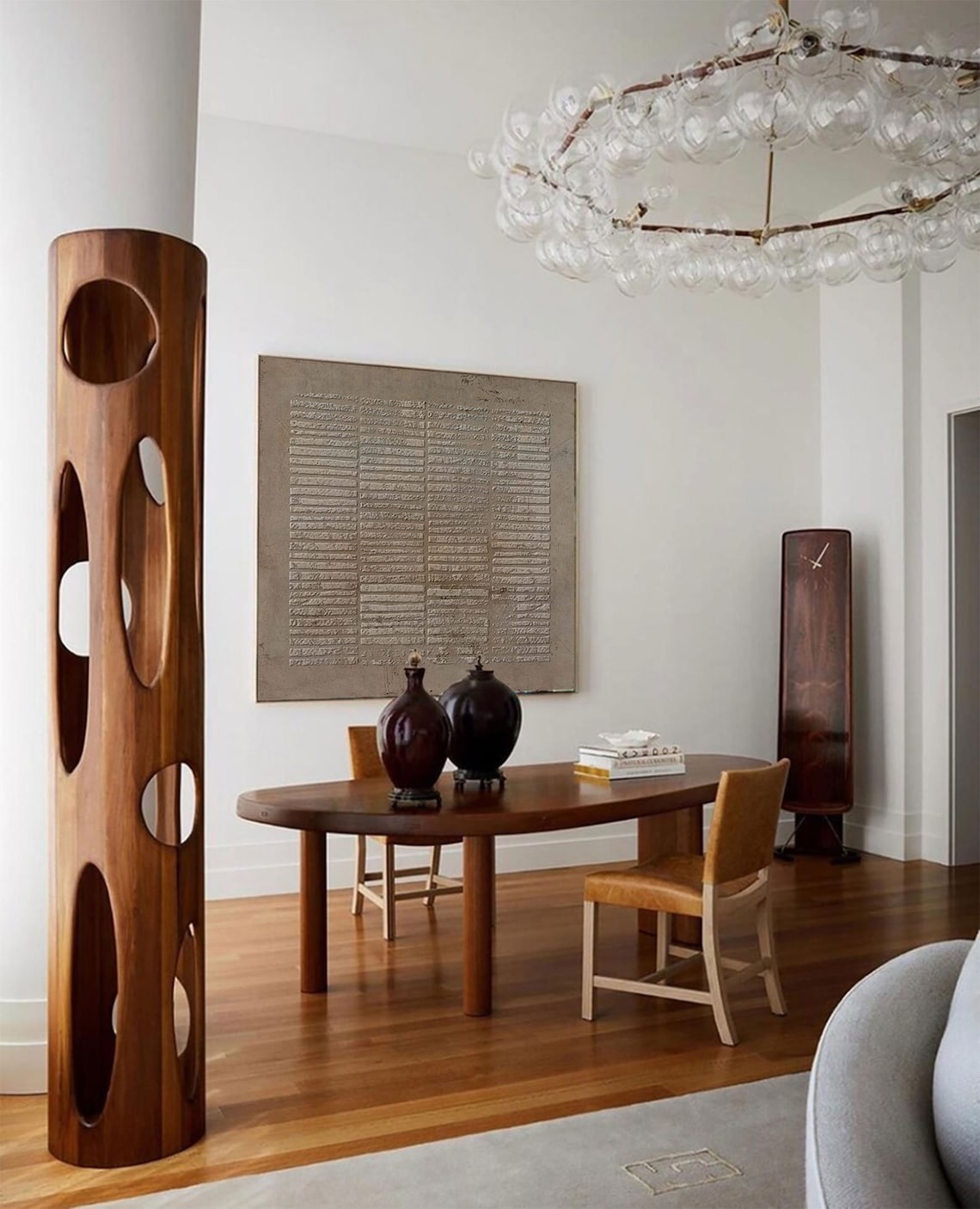 Enigmatic Script - Abstract Grid Textured Canvas