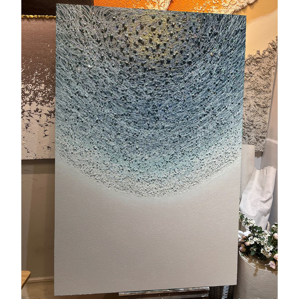 Harmony in Blue – Large Abstract Wall Art with Ocean-Inspired Texture