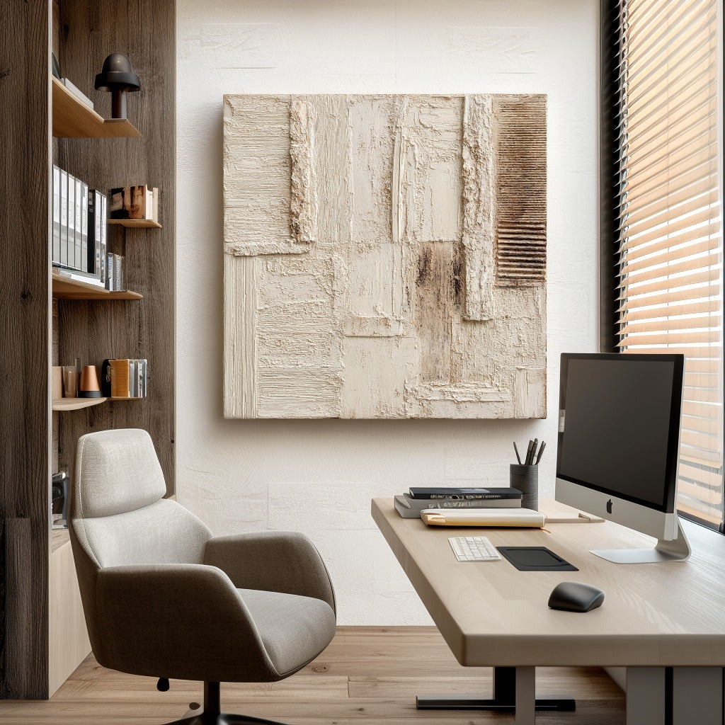 Wabi-Sabi Wall Art – Textured Neutral Minimalist Canvas