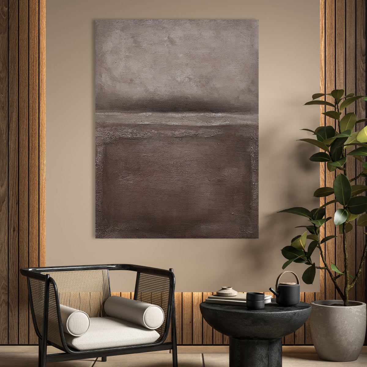 Minimalist textured canvas in neutral tones – wall art abstract wall art for modern decor