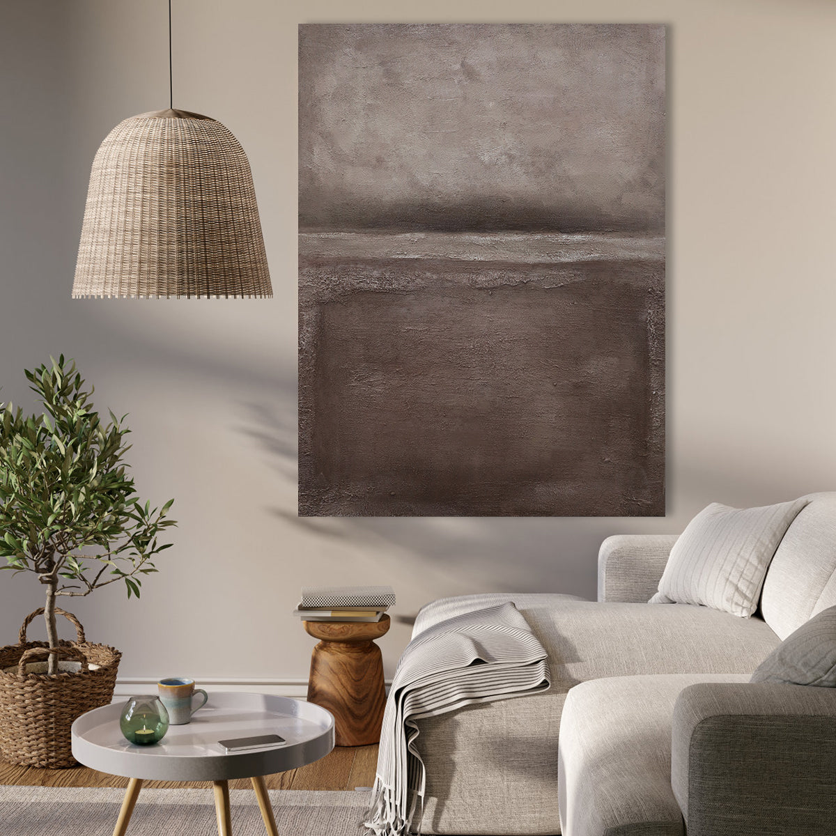Minimalist textured canvas in neutral tones – wall art abstract wall art for modern decor