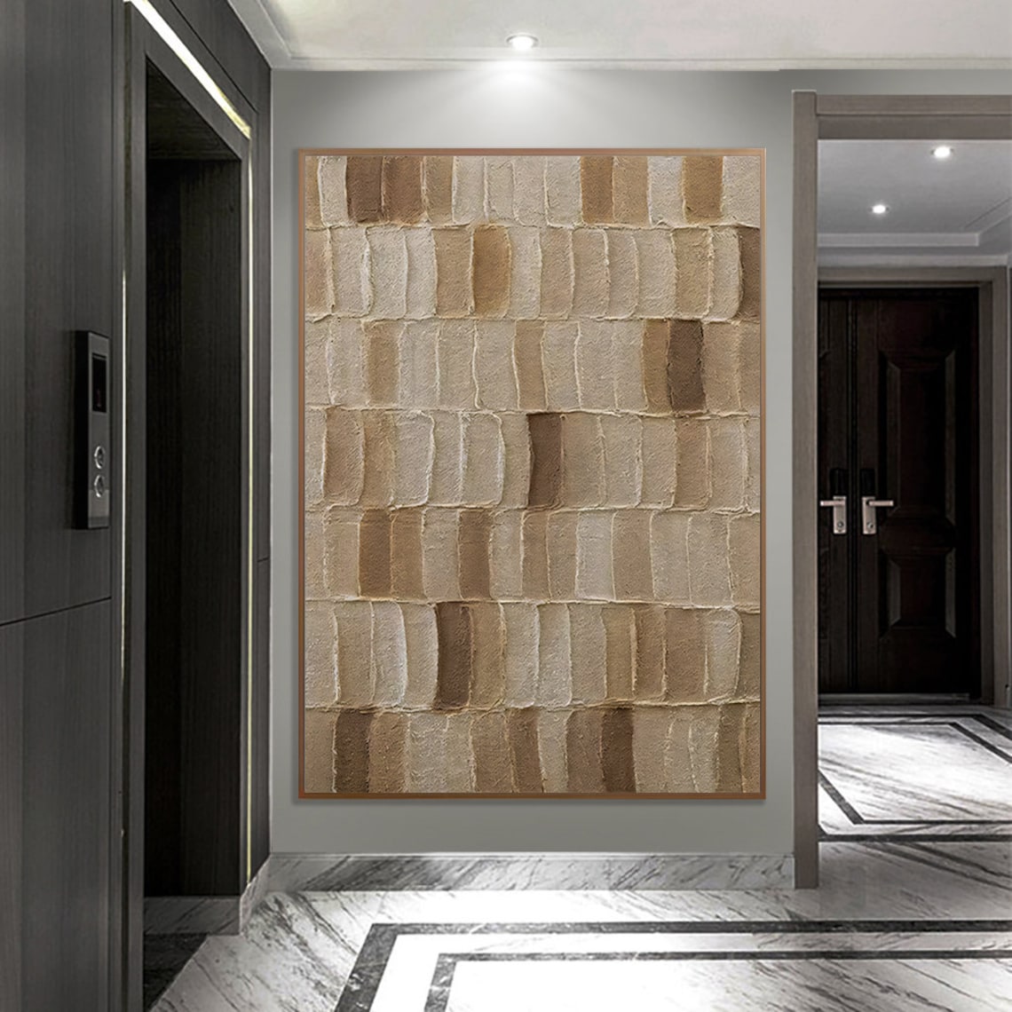 Elegant Textured – Large Abstract Canvas Wall Art in Neutral Earth Tones