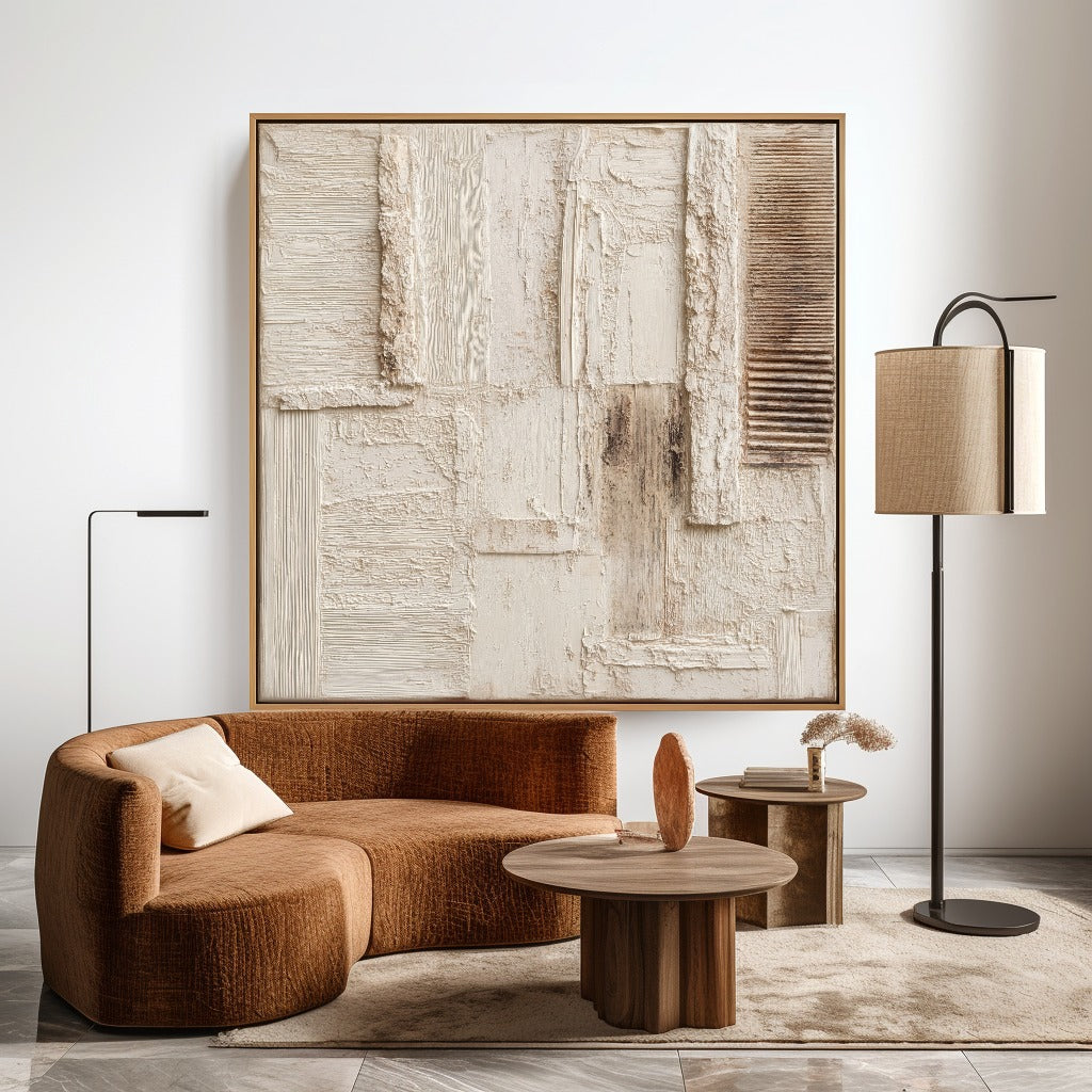 Wabi-Sabi Wall Art – Textured Neutral Minimalist Canvas