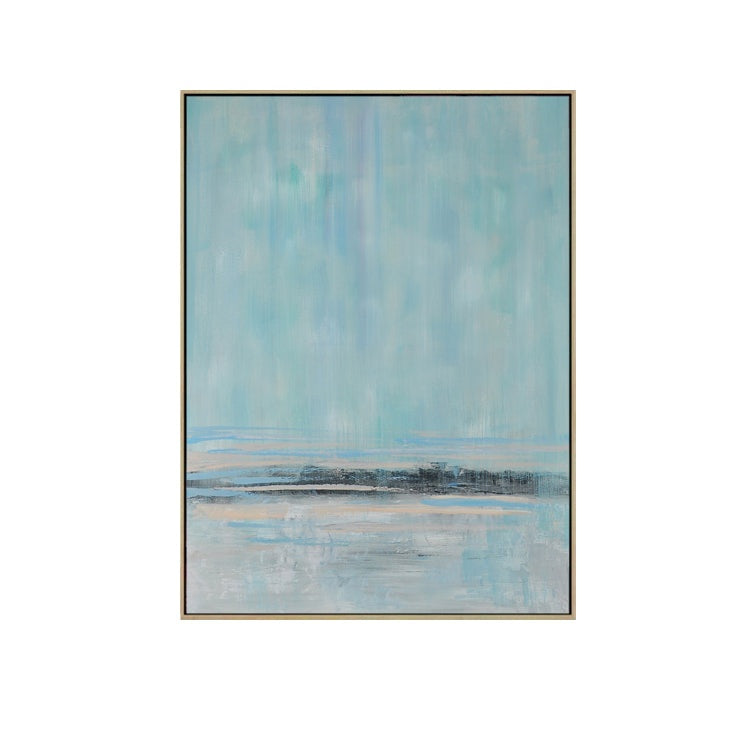 Standing Still modern contemporary wall decor with abstract blue and grey tones