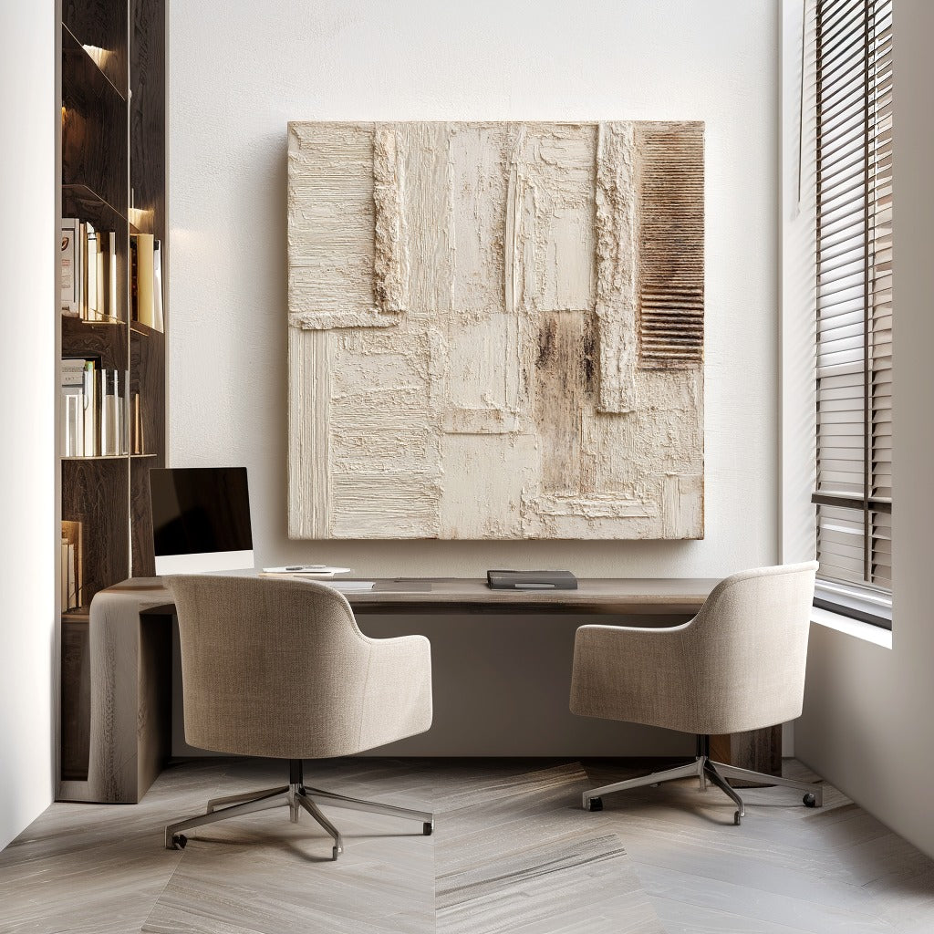 Wabi-Sabi Wall Art – Textured Neutral Minimalist Canvas