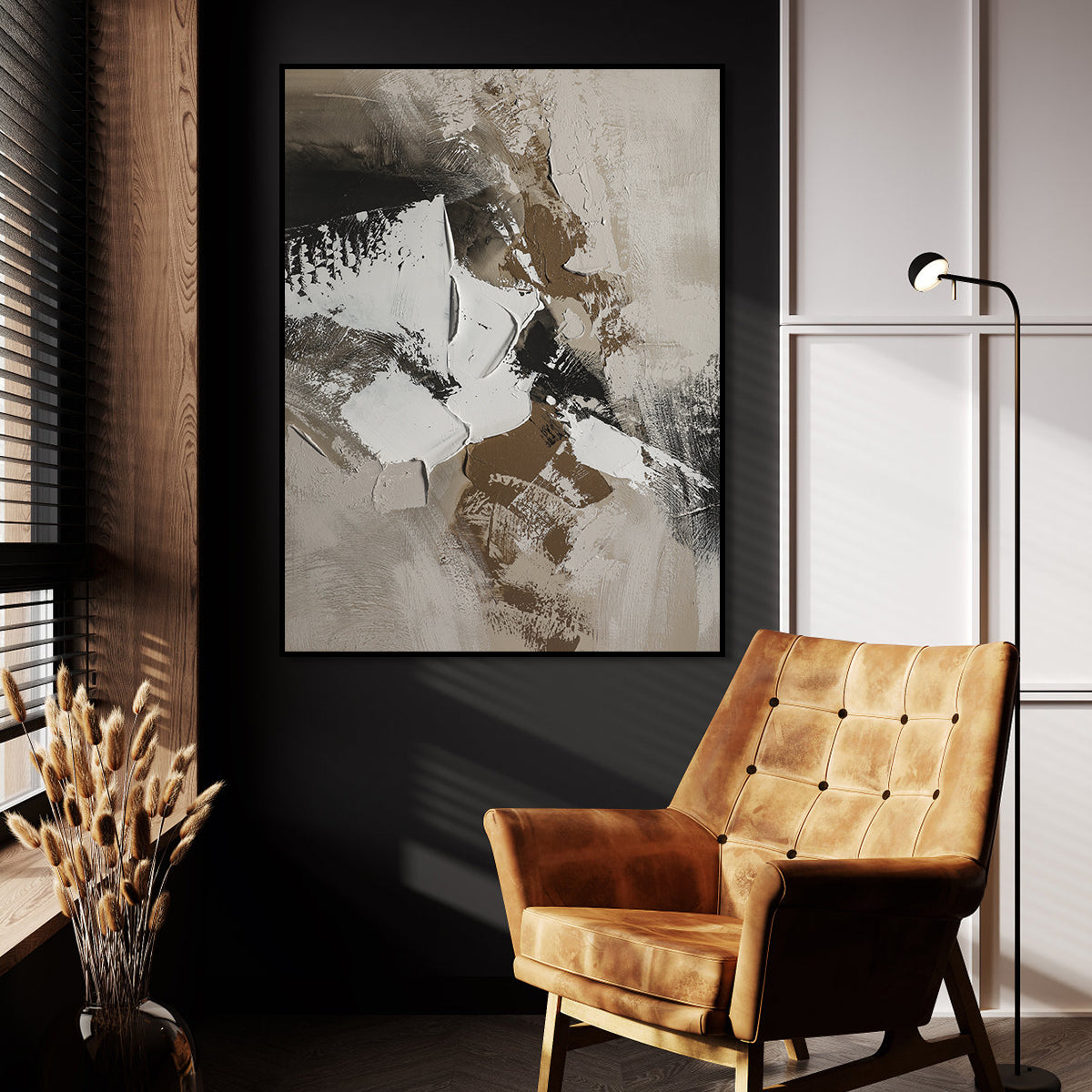 Neutral Tones Textured Abstract Art