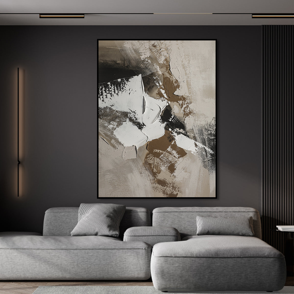 Neutral Tones Textured Abstract Art