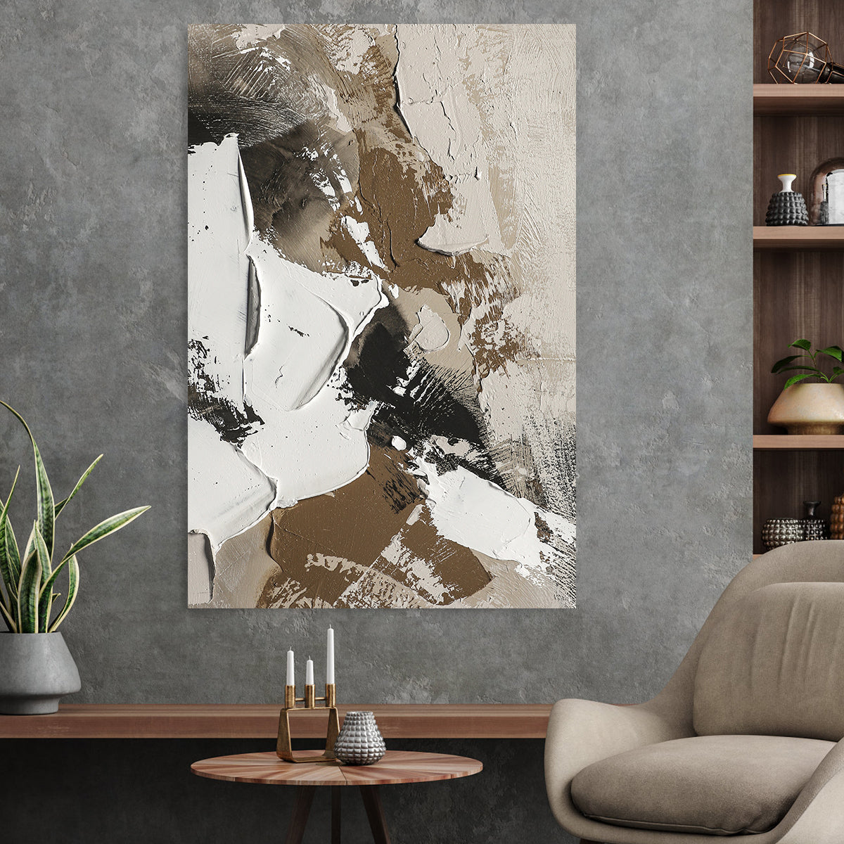 Neutral Tones Textured Abstract Art