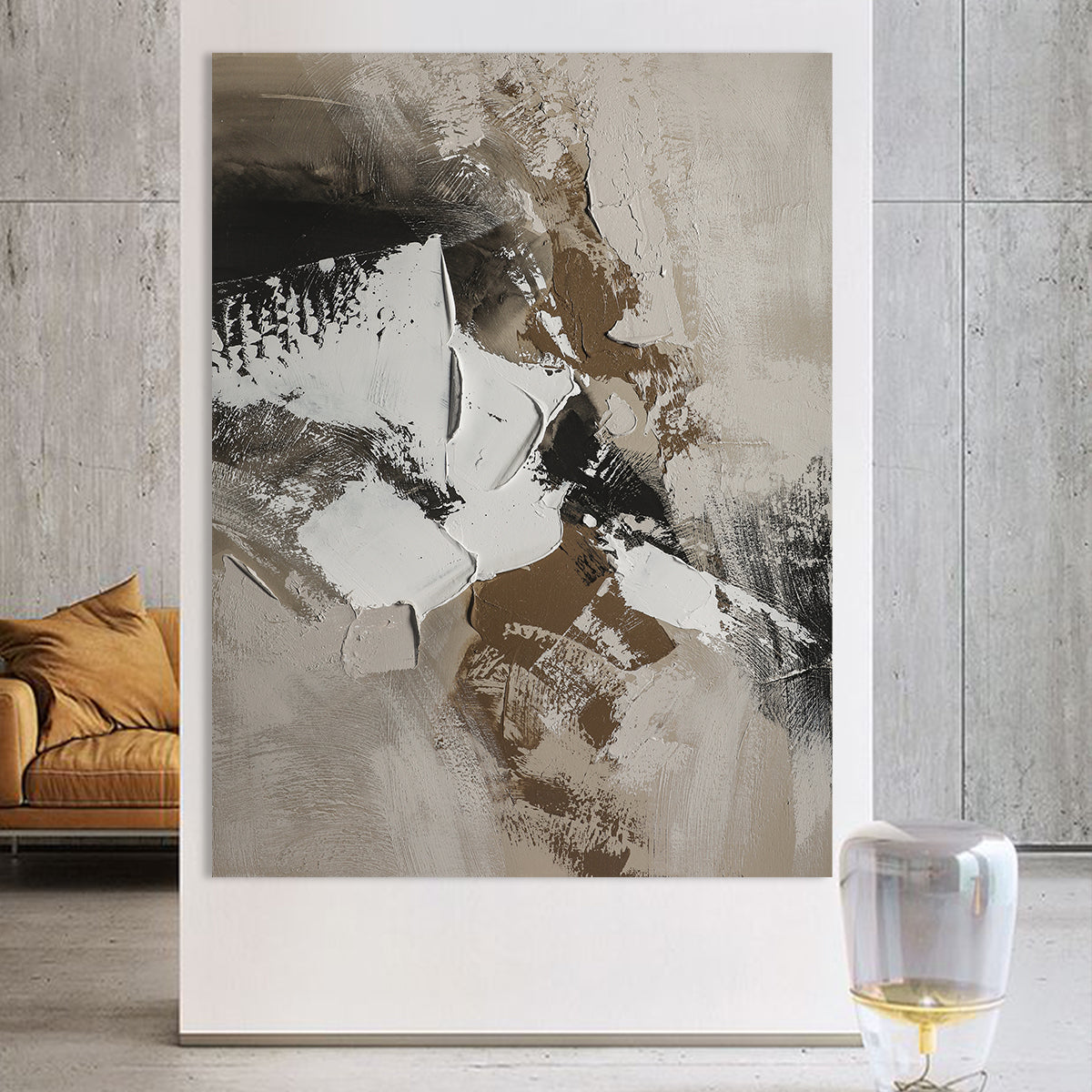 Neutral Tones Textured Abstract Art