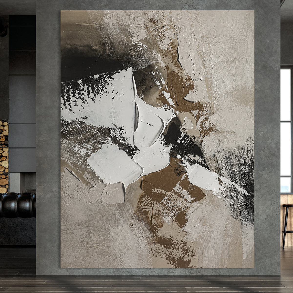 Neutral Tones Textured Abstract Art