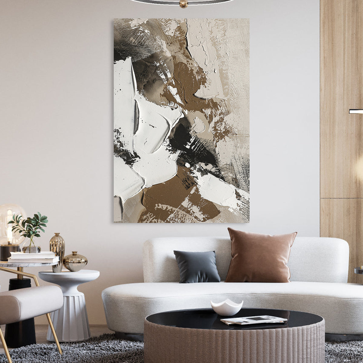 Neutral Tones Textured Abstract Art