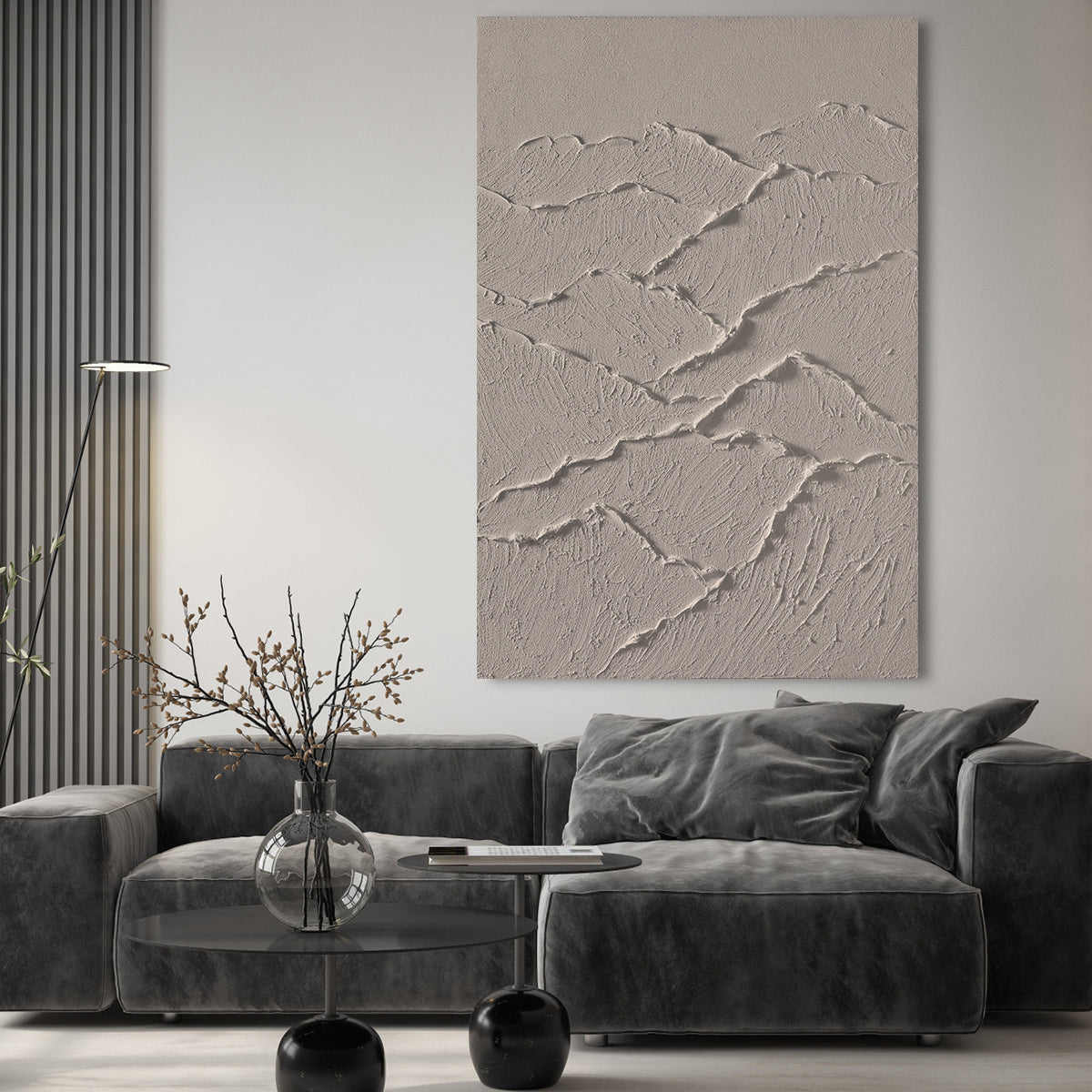 Minimalist Textured Art 3D Mountain-Inspired Canvas