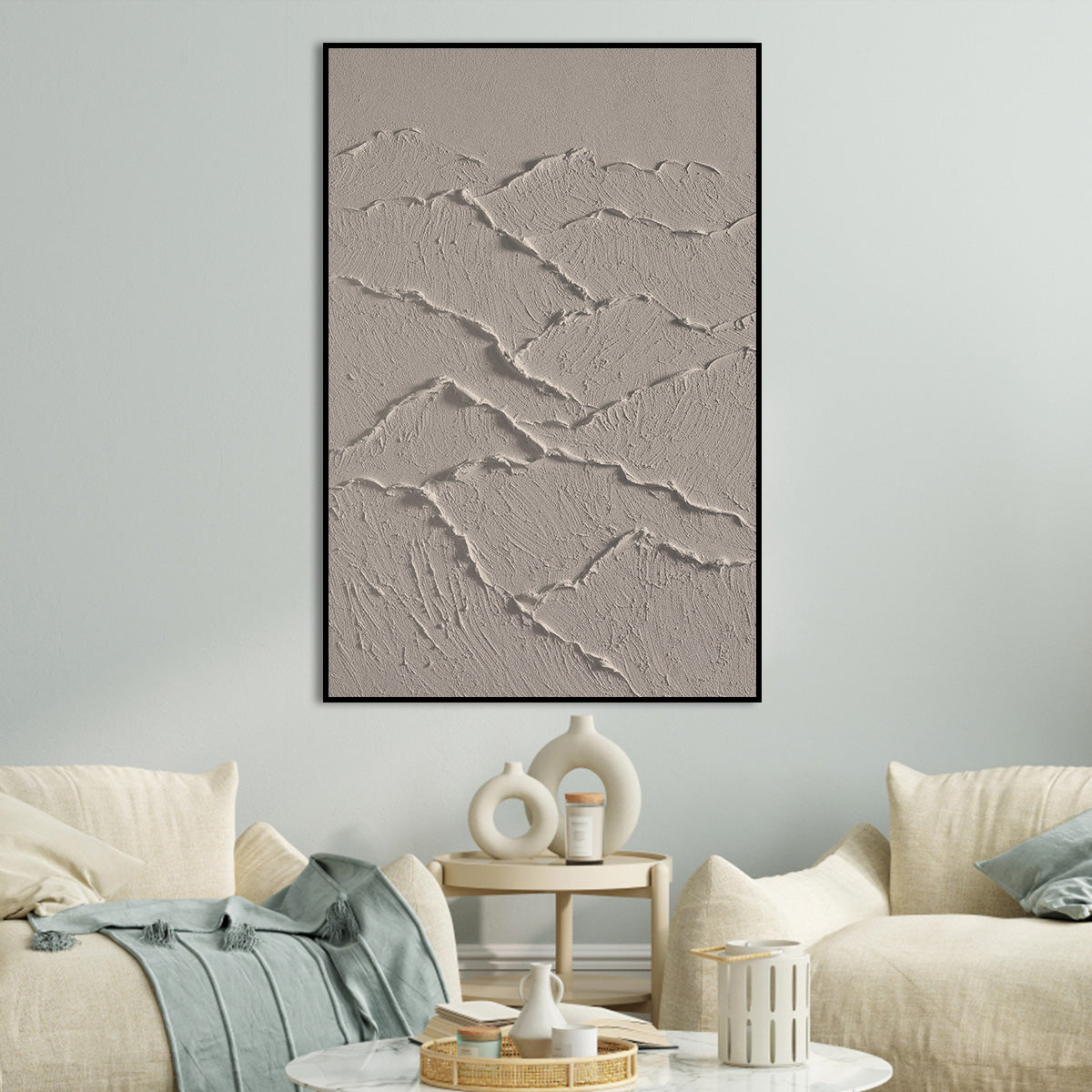 Minimalist Textured Art 3D Mountain-Inspired Canvas