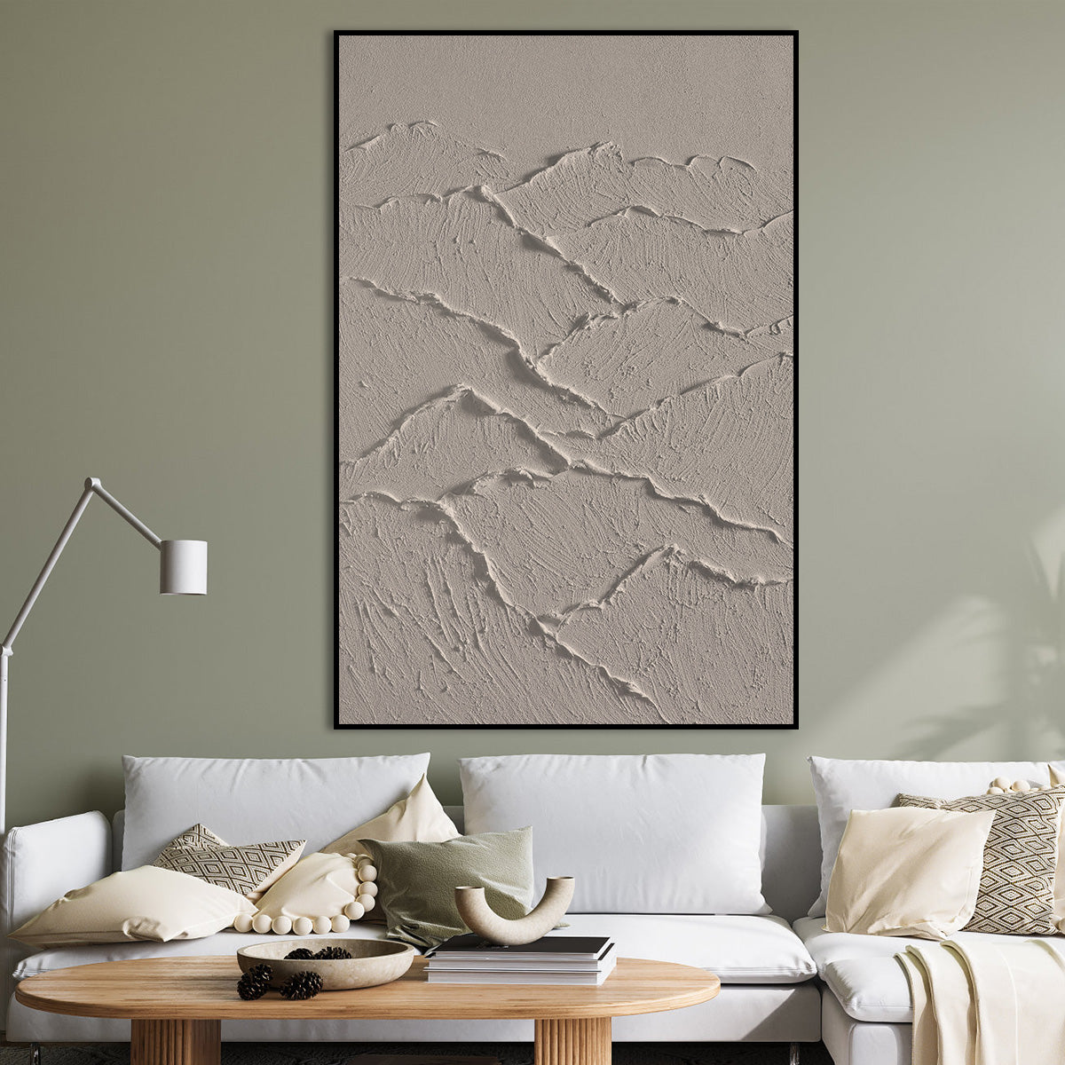Minimalist Textured Art 3D Mountain-Inspired Canvas