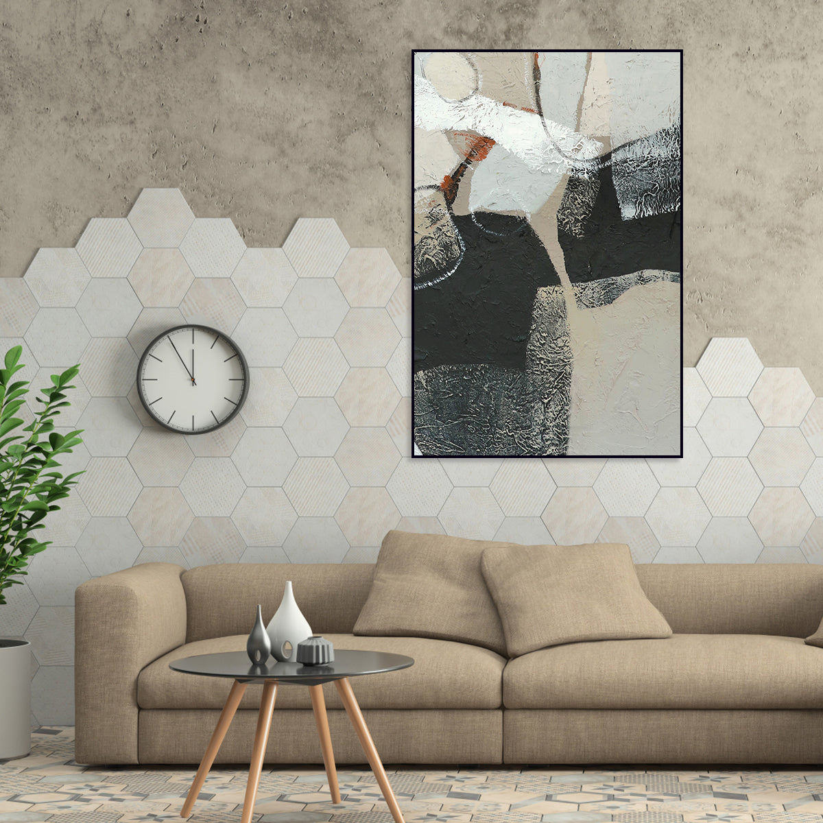 Textured Tones: Abstract Minimalist Painting