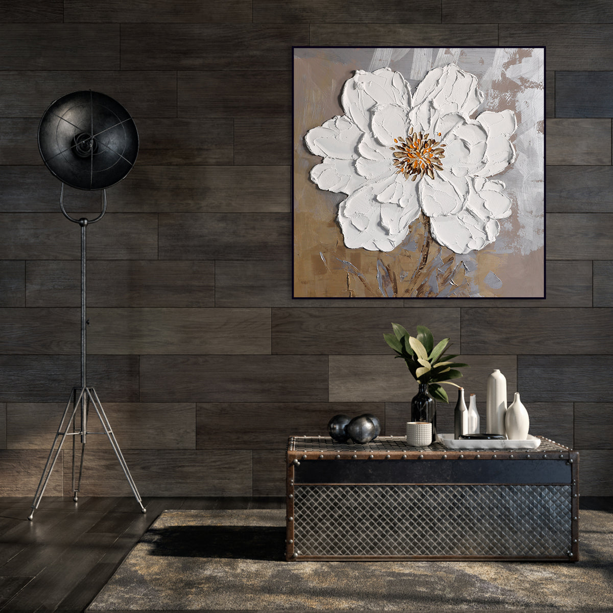 Blossoming Grace: Textured Floral Art