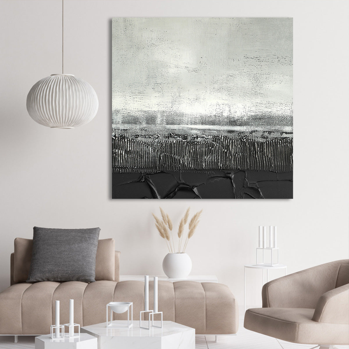 Silver and Black Textured Landscape
