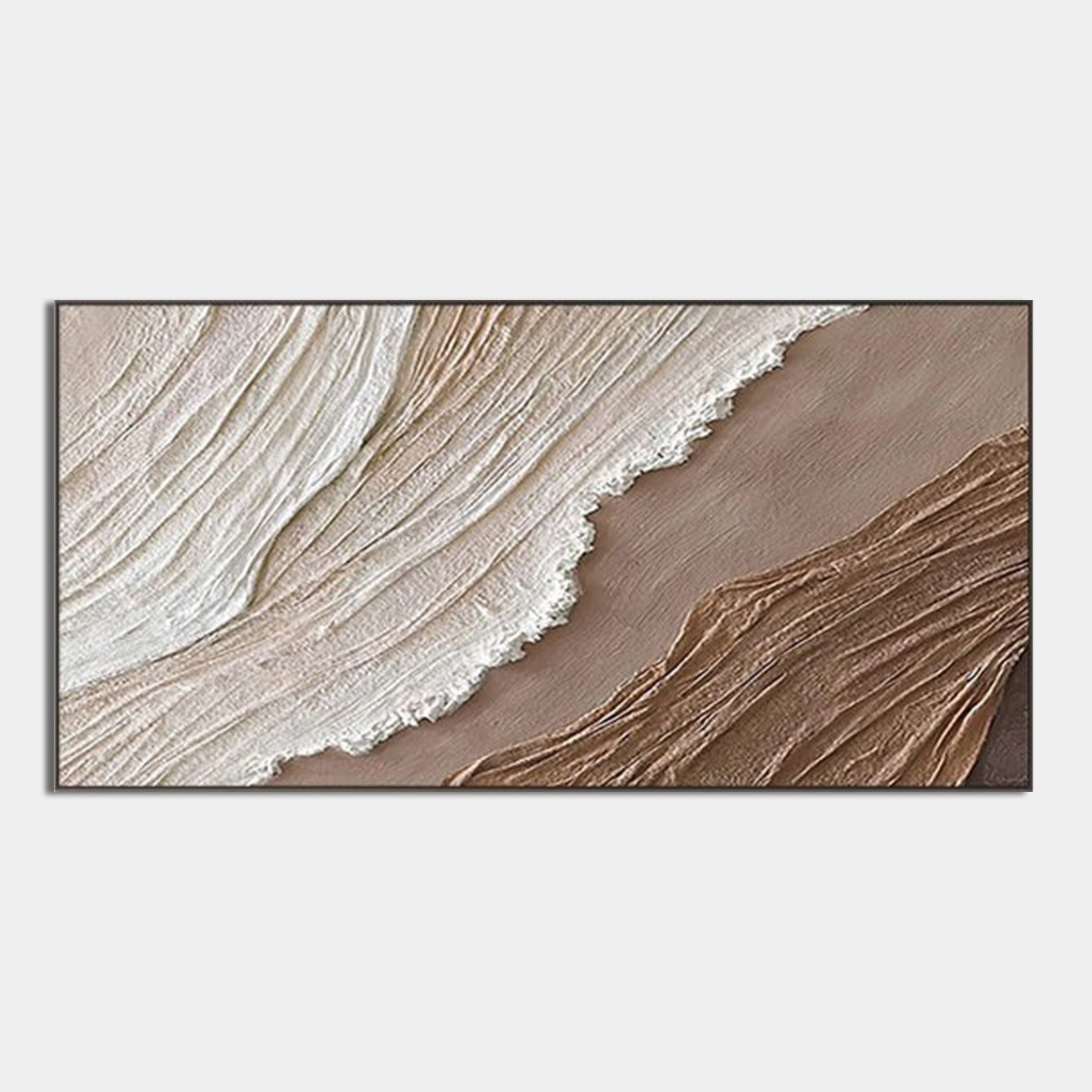 Earthen Waves Elegance – Hand-Painted Textured Canvas Art