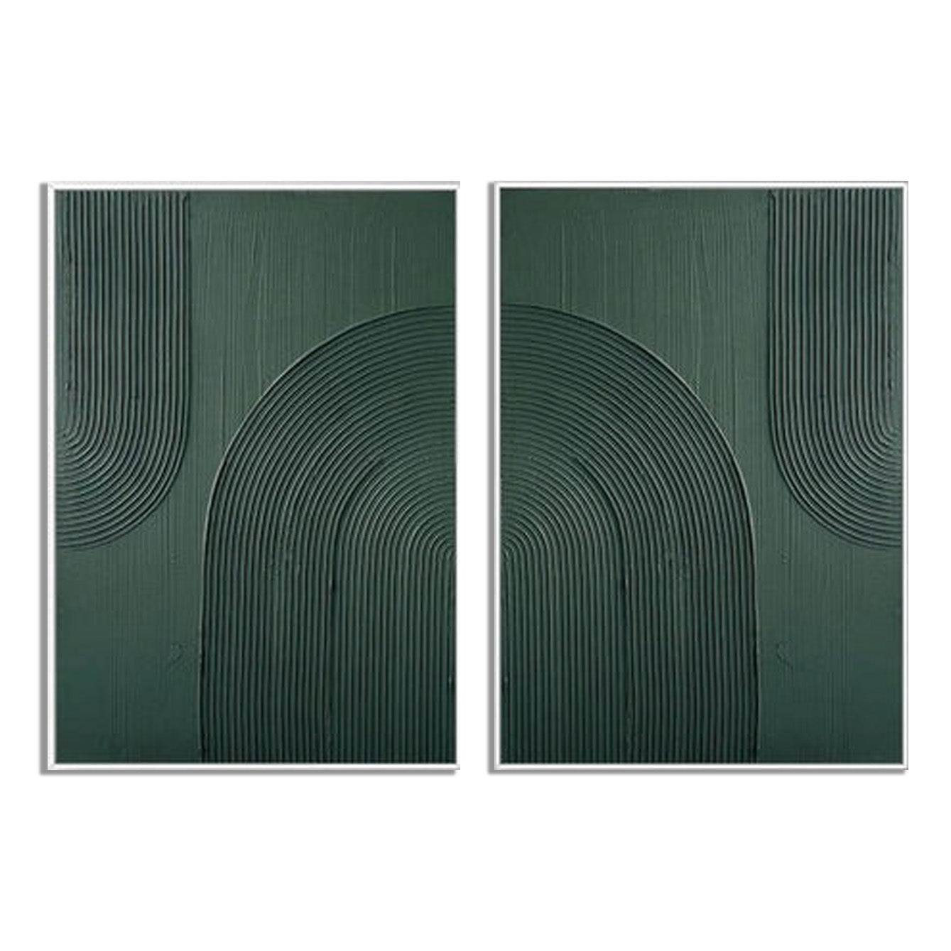 Emerald Enigma Panels – Modern Green Abstract Art Diptych