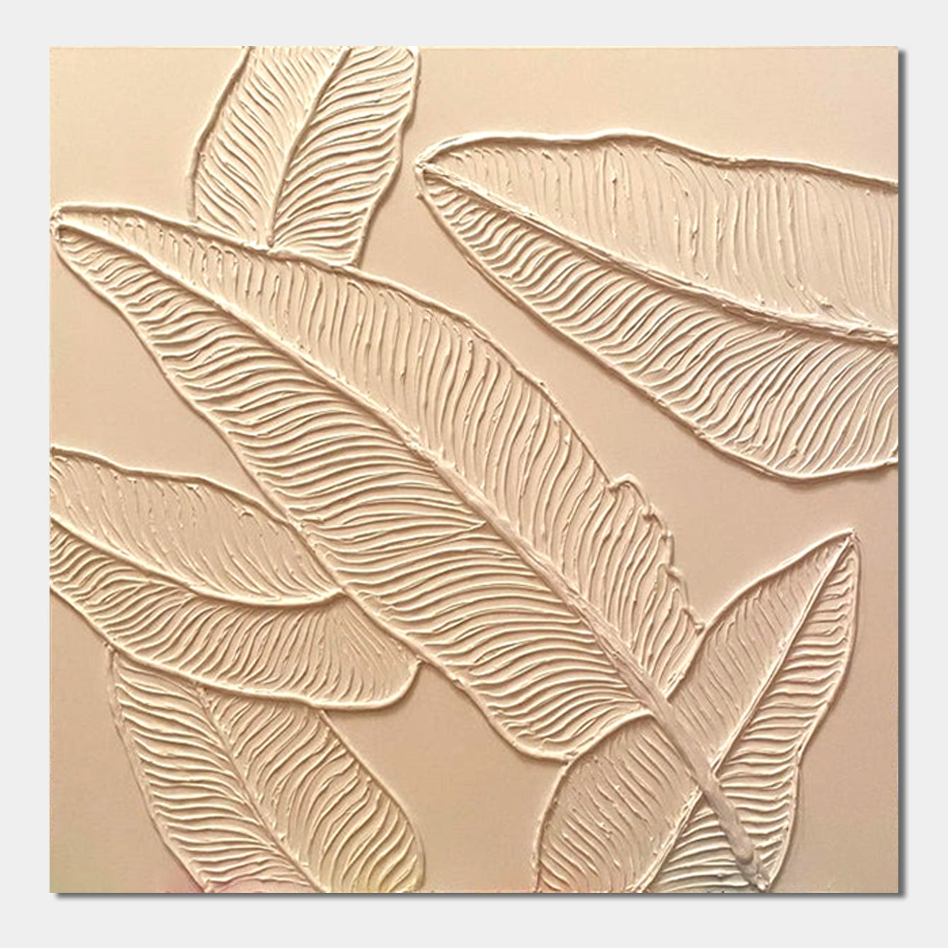 Ivory Botanical Bas-Relief