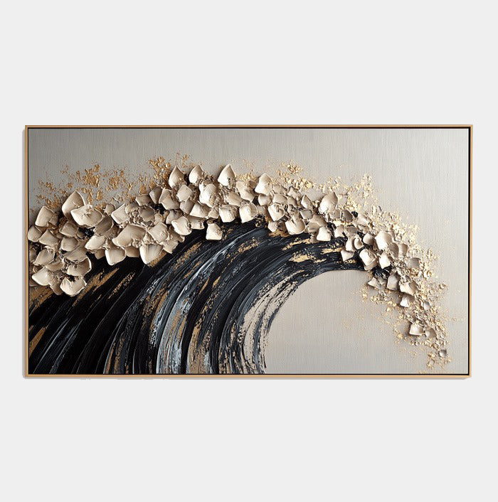 Large Textured Abstract Wall Art – Hand Painted 3D Canvas for Modern Homes