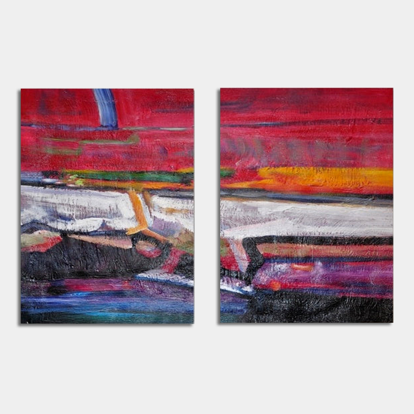 Marie – Colorful Abstract Wall Art Diptych