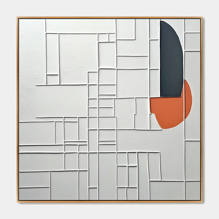 Minimalist Geometric Textured Wall Art with Architectural Balance
