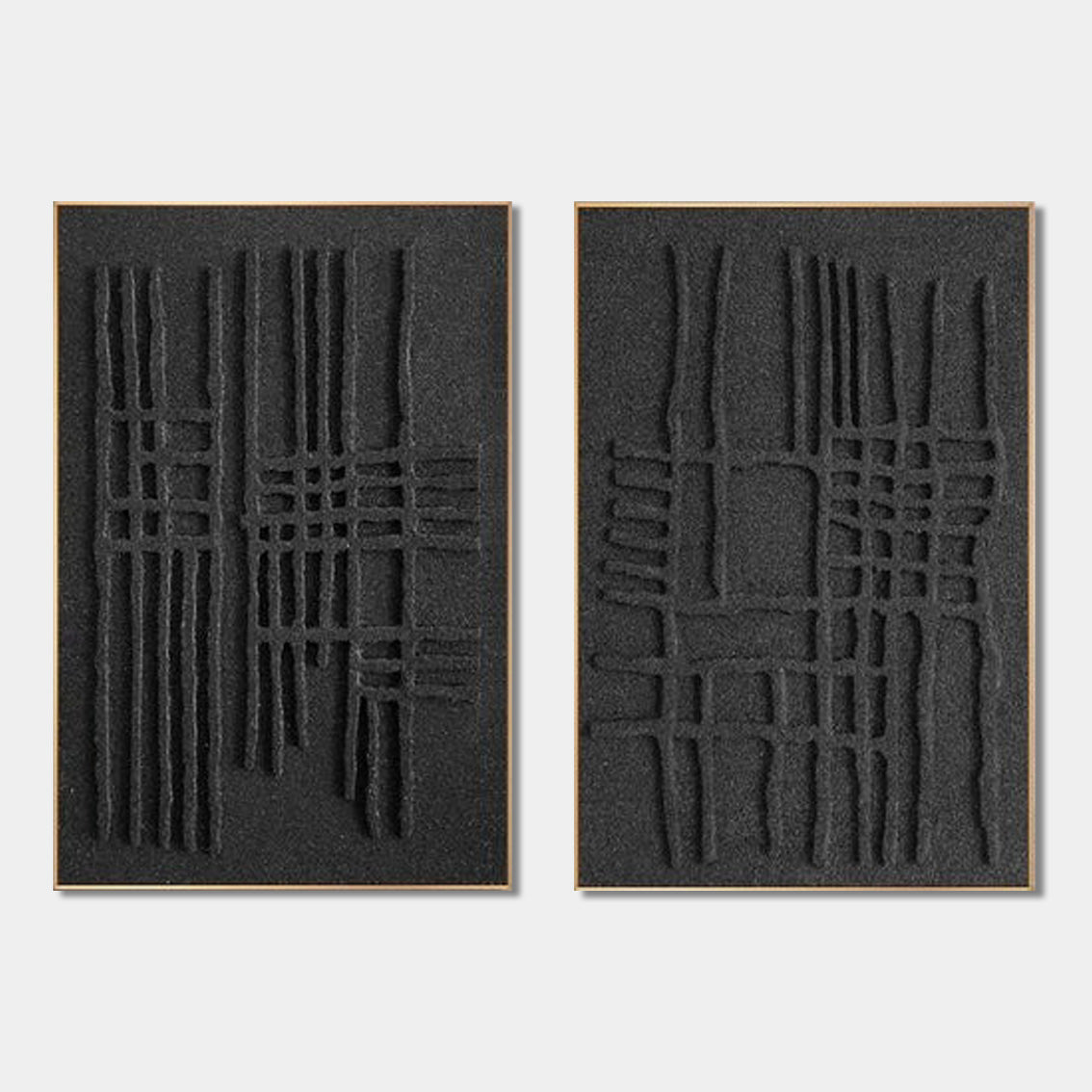 Monochrome Relief Duo – 3D Wall Art Decoration