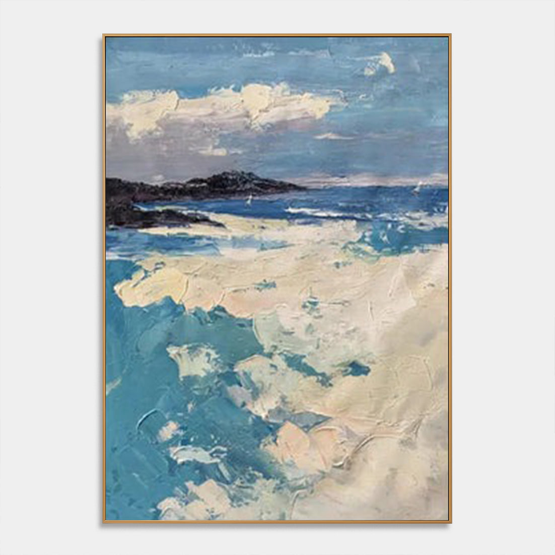 Sai Kung – Coastal Abstract Canvas Art on Blue Wall