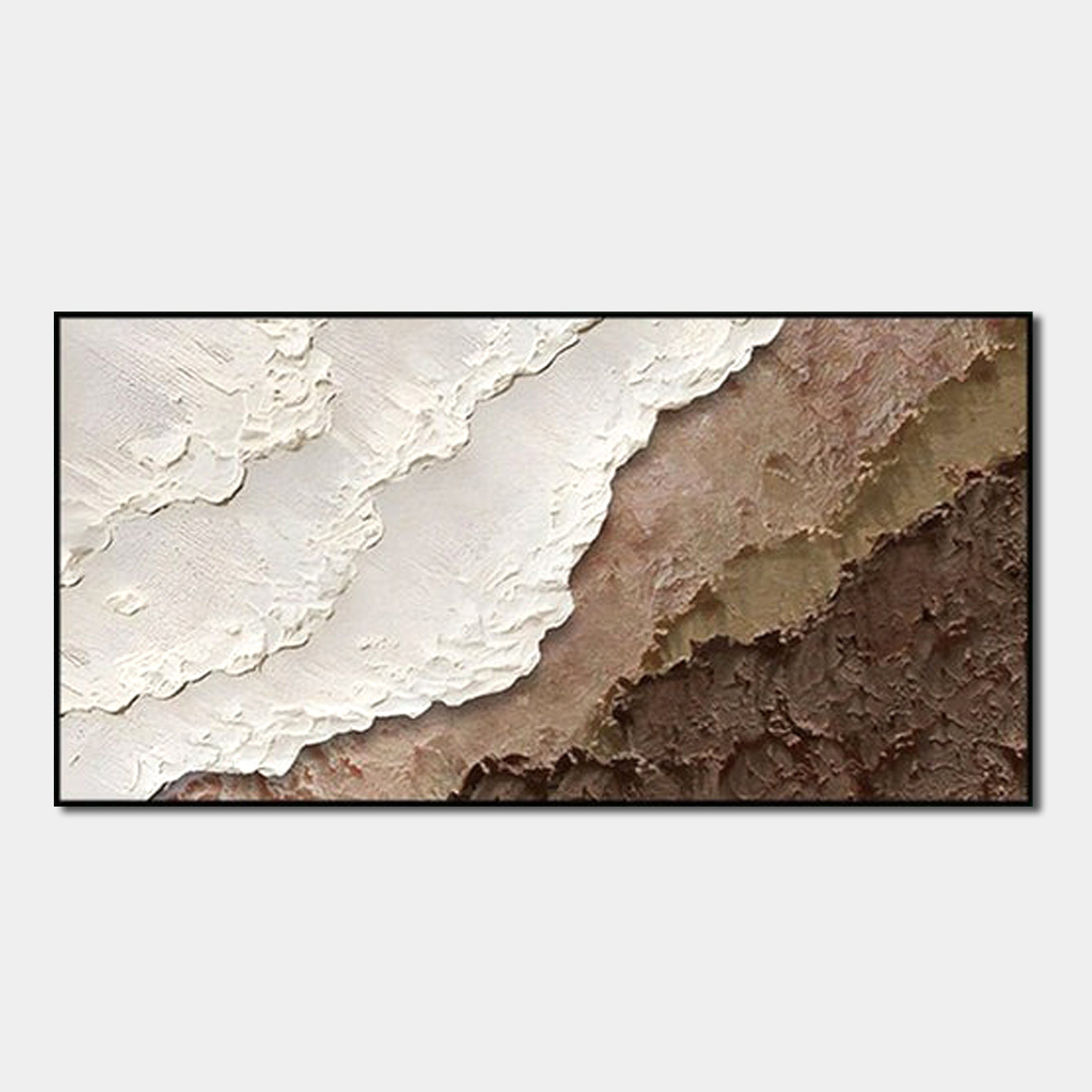 Textured Earth Panorama - Neutral Abstract Wall Art with Organic Textures