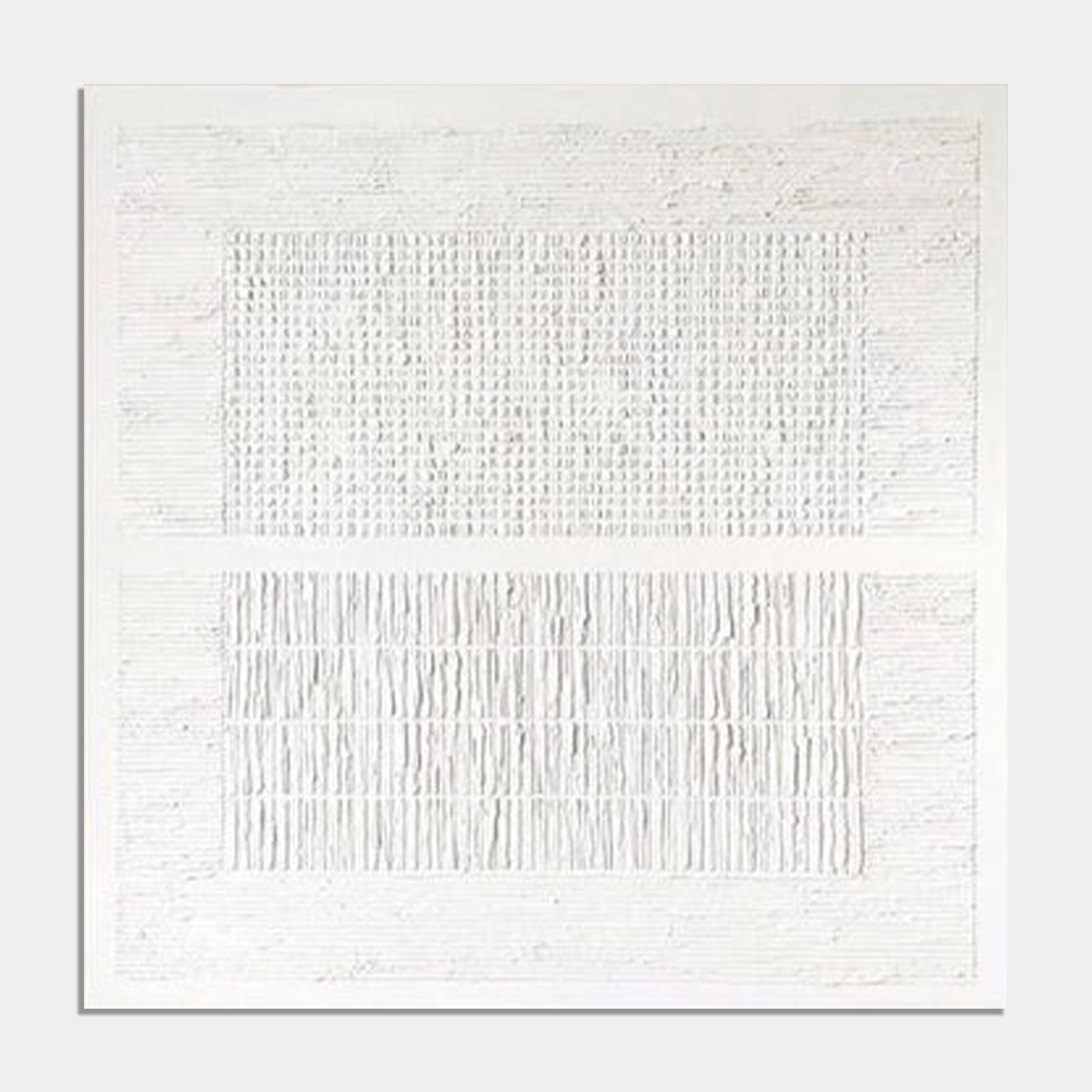 Textured Elegance - Minimalist White Textured Canvas Art