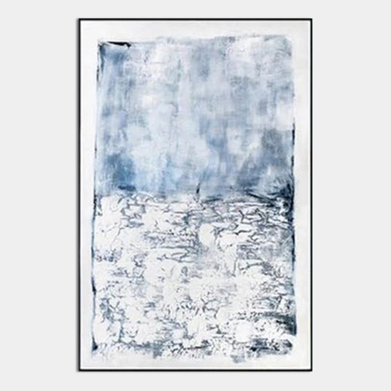 Tread Snow – Modern Abstract Wall Art in Blue and White