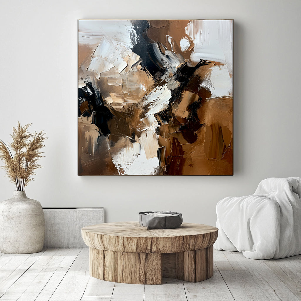Earthen Motion - Earth Tone Abstract Canvas Art