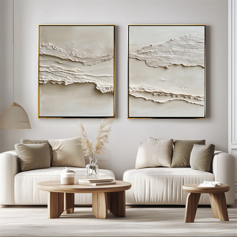 Wabi-Sabi Layers – Textured Canvas Art