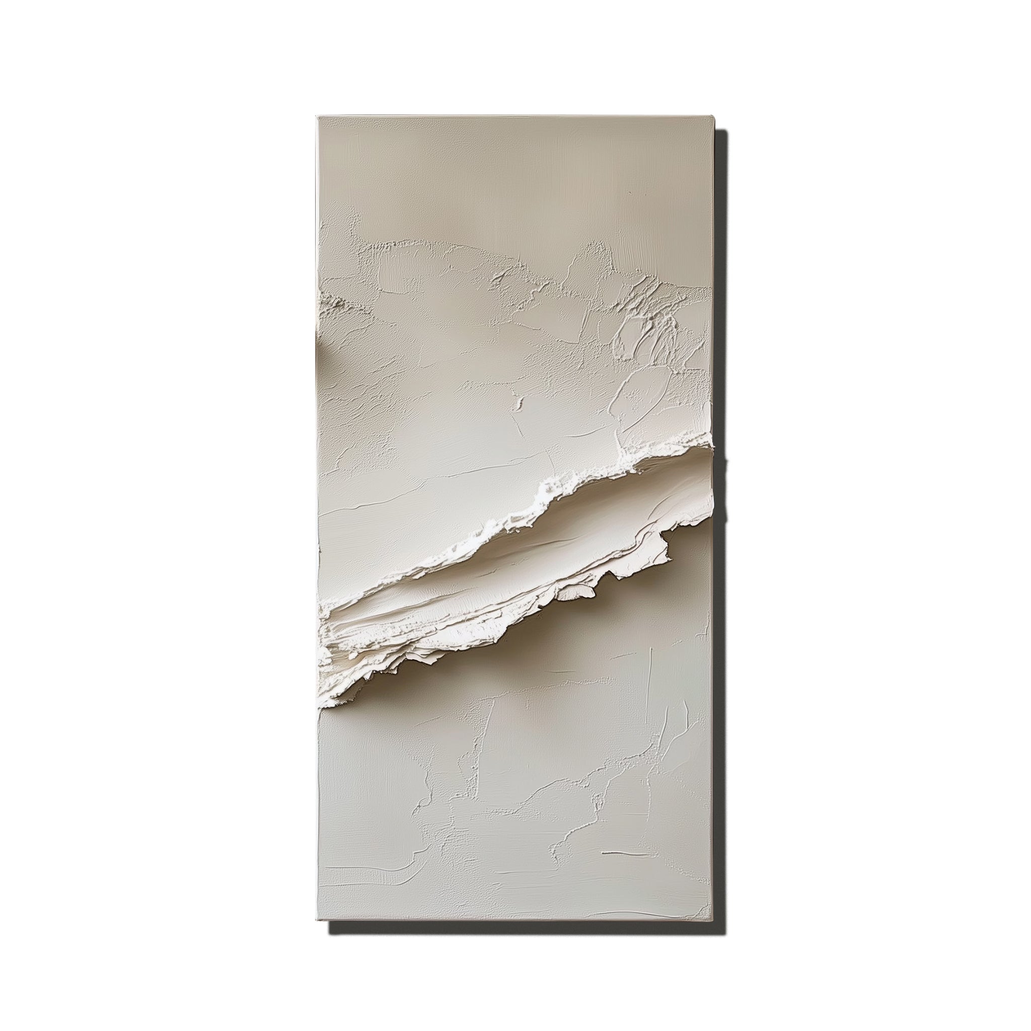 Serenity Ridge minimalist texture wall art 3d diptych with neutral sculptural ridges
