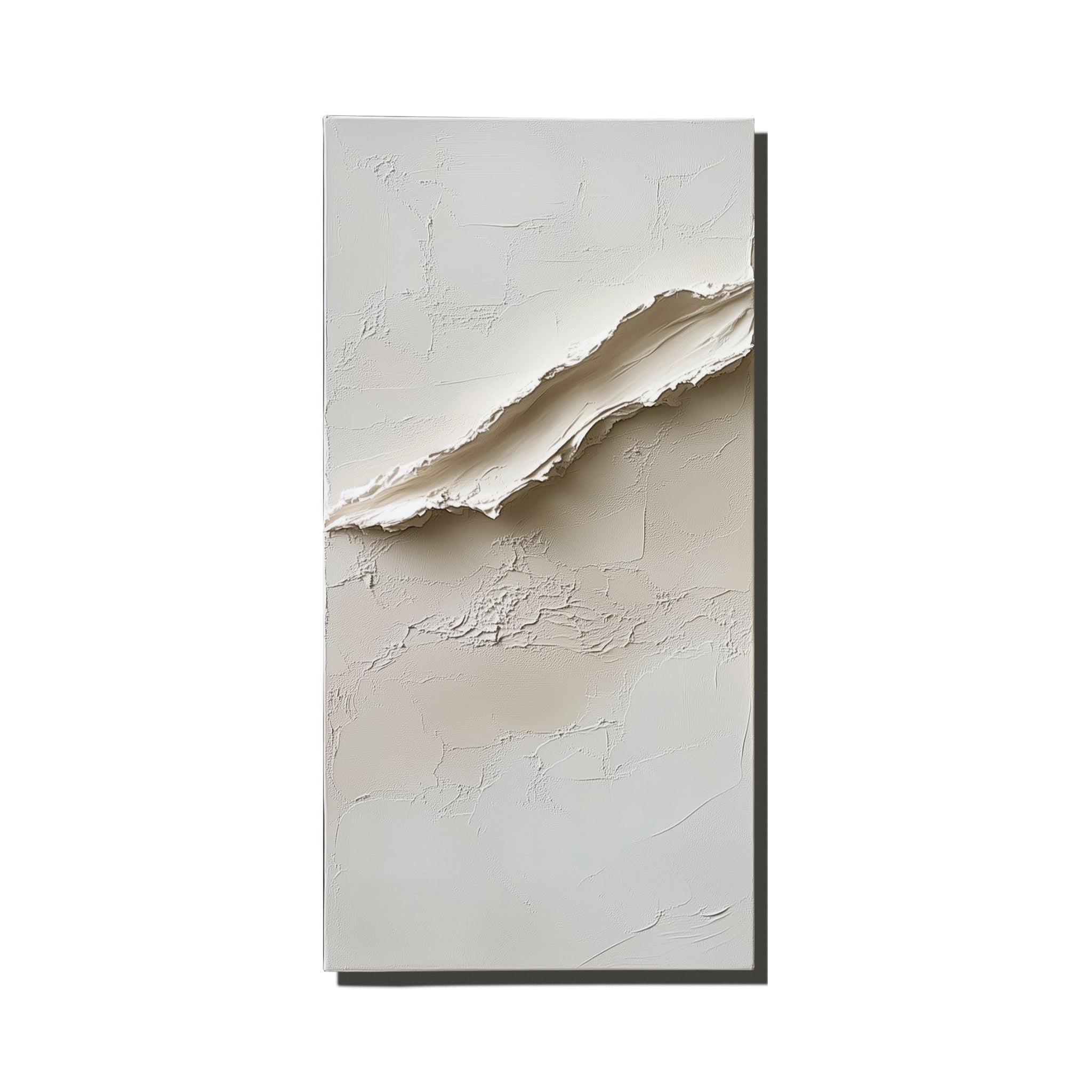 Serenity Ridge minimalist texture wall art 3d diptych with neutral sculptural ridges
