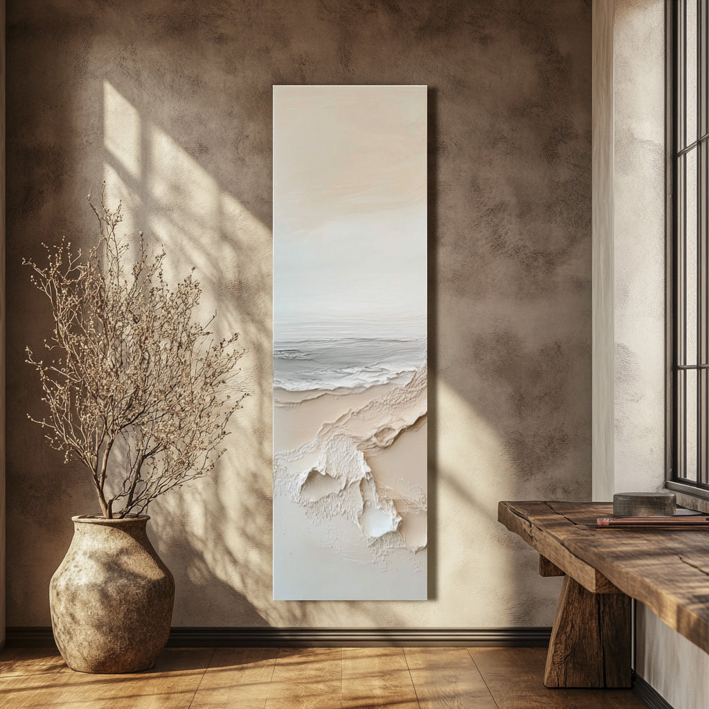 Sands of Serenity 3D wall art decoration diptych with textured neutral layered design